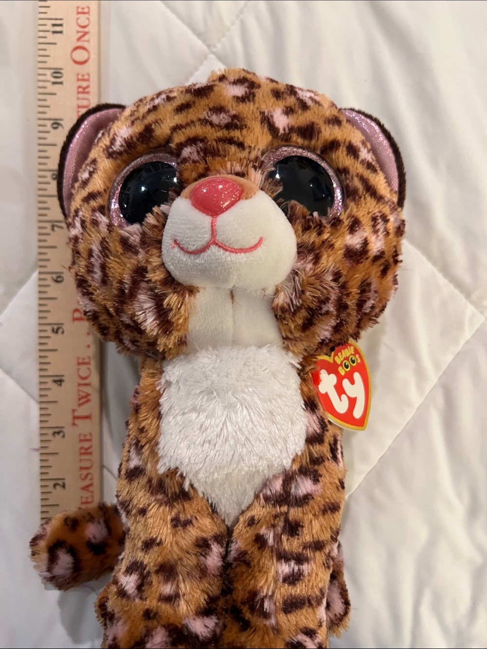 Ty Beanie Boos Leopard Plush “Patches”Brown, Pink & White